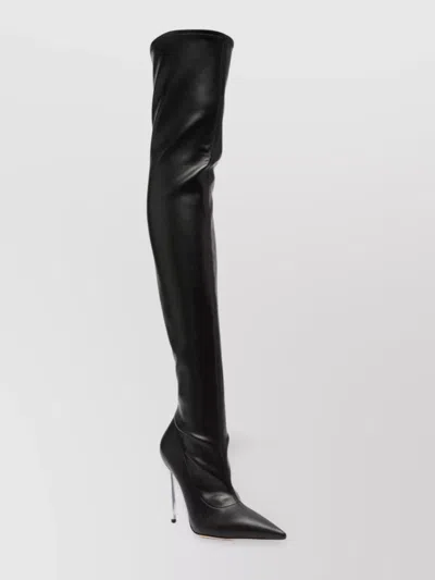 Casadei Blade 100mm Thigh-high Boots In Black
