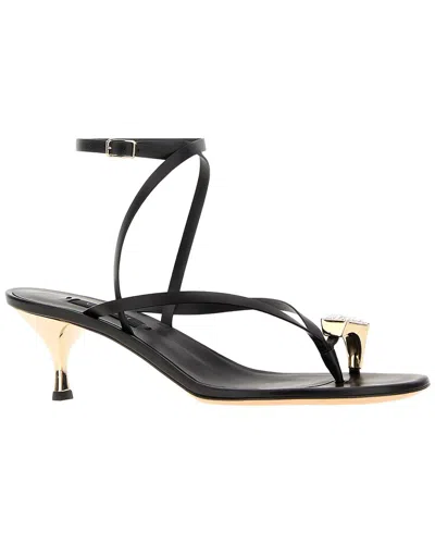 Casadei Leather Thong Sandal In Black