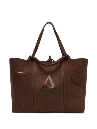 Casadei Galleria Valour Suede Tote Bag In Orange