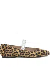 Casadei Leopard-print Ballet Flats In Brown