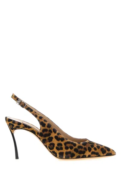 Casadei Leopard Print Suede Heels In Animal Print