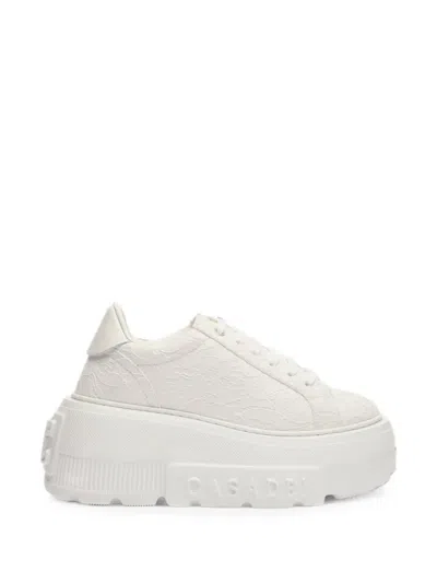 Casadei Liberty Nexus Lace-appliqué Sneakers In White