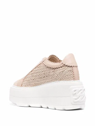 Casadei Interwoven-detail Chunky Sneakers In Beige