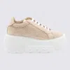 CASADEI CASADEI LIGHT PINK AND WHITE LEATHER SNEAKERS