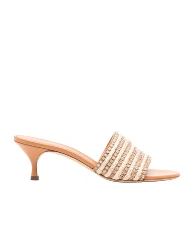 Casadei Limelight 60mm Leather Mules In Nude