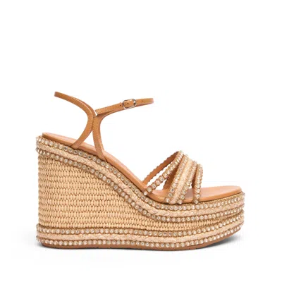 Casadei Limelight Wedges - Woman Wedges And Slides Natur  And  Toffee 39