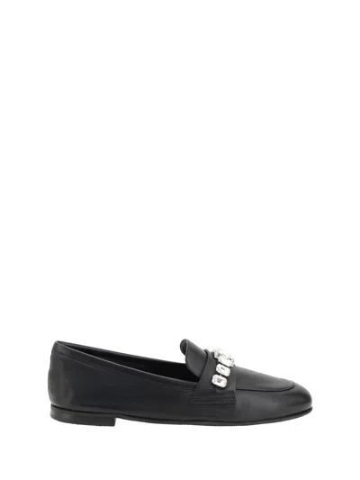CASADEI LOAFERS WITH SPARKLING EMBELLISHMENTS
