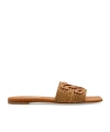 Casadei Braided Square Toe Sandals In Brown