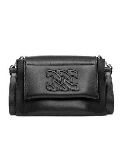 Casadei Logo Embossed Shoulder Bag In Black