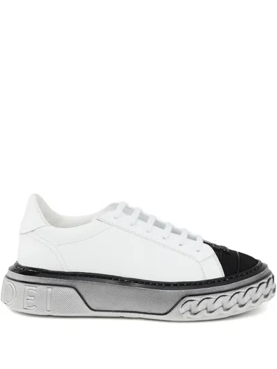 Casadei Logo-embossed Spray-effect Sneakers In White
