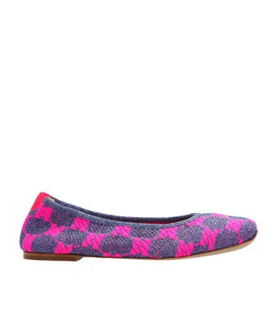 Casadei Logo-jacquard Ballerina Shoes In Purple