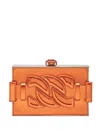 Casadei Logo-patch Clutch Bag In Orange