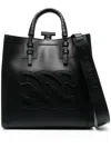 Casadei Beauriva Logo-patch Shopper Bag In Black