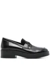 Casadei Logo-plaque Loafers In Black
