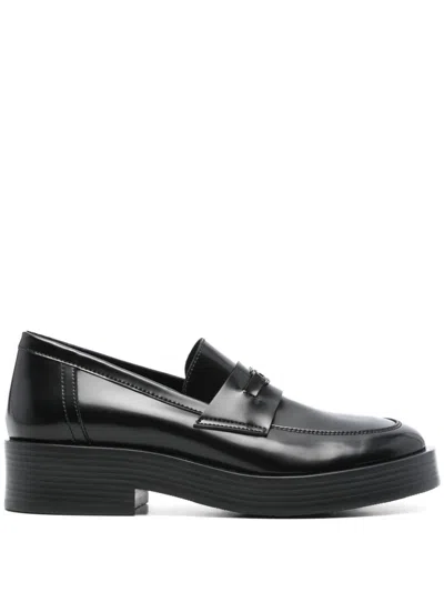 Casadei Logo-plaque Loafers In Black
