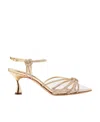 Casadei Logo Sandals In Nude