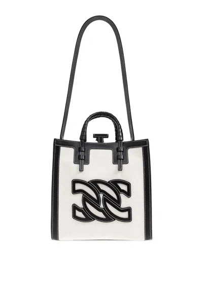 Casadei Logo-patch Tote Bag In Beige
