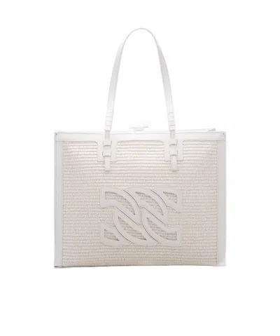 Casadei Logo Shoulder Bag In White