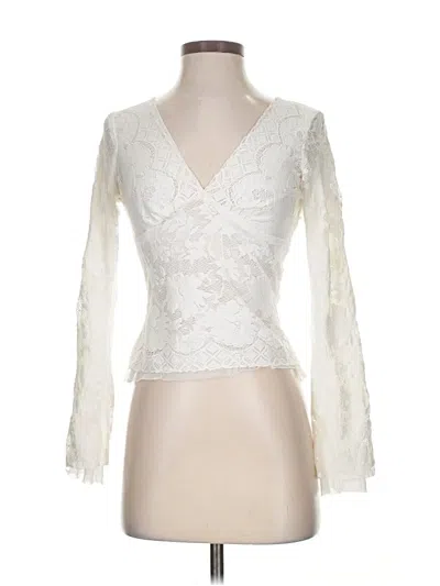 Pre-owned Casadei Long Sleeve Blouse In White