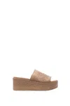 Casadei Open Toe Platform Sole Woven Texture Sandals In Natural