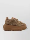 Casadei Low Top Sneakers Platform Sole In Brown