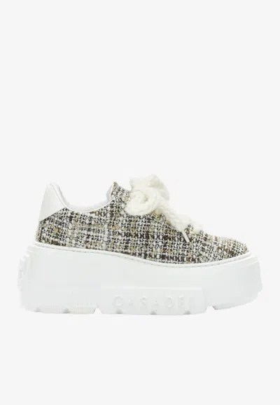 Casadei Low-top Lace-up Sneakers In White