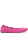 Casadei Lurex-detail Knitted Ballerina Shoes In Pink