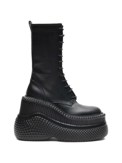 Casadei Mammouth Lace-up Boots In Black