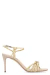 Casadei Ankle Strap Interwoven Sandals In Beige