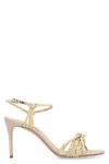 Casadei Ankle Strap Interwoven Sandals In Beige