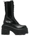 Casadei Maxi Lace-up Army 120mm Boots In Black