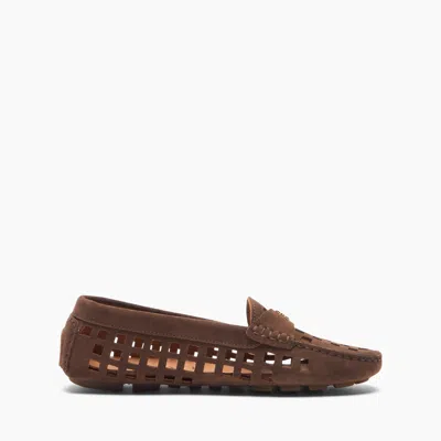Casadei Maxisuede Loafer - Woman Flats And Loafers Chocolate 39.5 In Brown