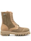 Casadei Mesh Ankle Boots In Brown