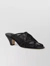 Casadei Mesh Crossover Kitten Heel Sandals