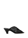 Casadei Mesh Crossover Kitten Heel Sandals In Nero