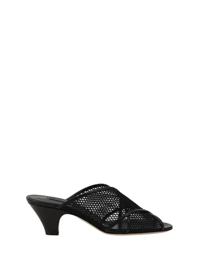 Casadei Mesh Sandals In Nero