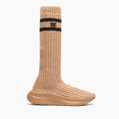 Casadei Mia Old School Sneakers - Woman Sneakers Tan And Black 39