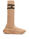 Casadei Mia Old School Sneakers - Woman Sneakers Tan And Black 39 In Neutrals