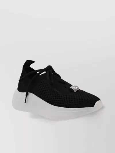 Casadei Mia Sneakers Knit Runner Sole In Black