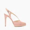 Casadei Michelle Leather Slingbacks - Woman Platforms Rosè 41 In Rosè