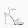 Casadei Michelle Satin Sandals - Woman Platforms White 35 In White