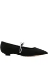 Casadei Embellished Pointed-toe Flat Pumps In Black