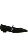 Casadei Embellished Pointed-toe Flat Pumps In Black