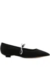 Casadei Mini Blade Melody Suede Starway Ballet Shoes T.020 In Black