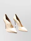 Casadei Cream Leather Pumps With Silver Blade Heel