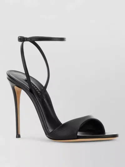 Casadei Minorca Sandals Ankle Strap Open Toe Heel In Black