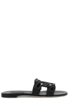 Casadei Miramar Leather Slides In Black