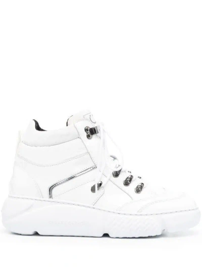 CASADEI MODERN WHITE LEATHER ANKLE BOOTS WITH PADDED COLLAR