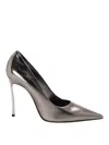 Casadei Superblade 100mm Metallic-finish Pumps In Gris
