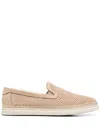 Casadei Nabuk Leather Loafers In Nude